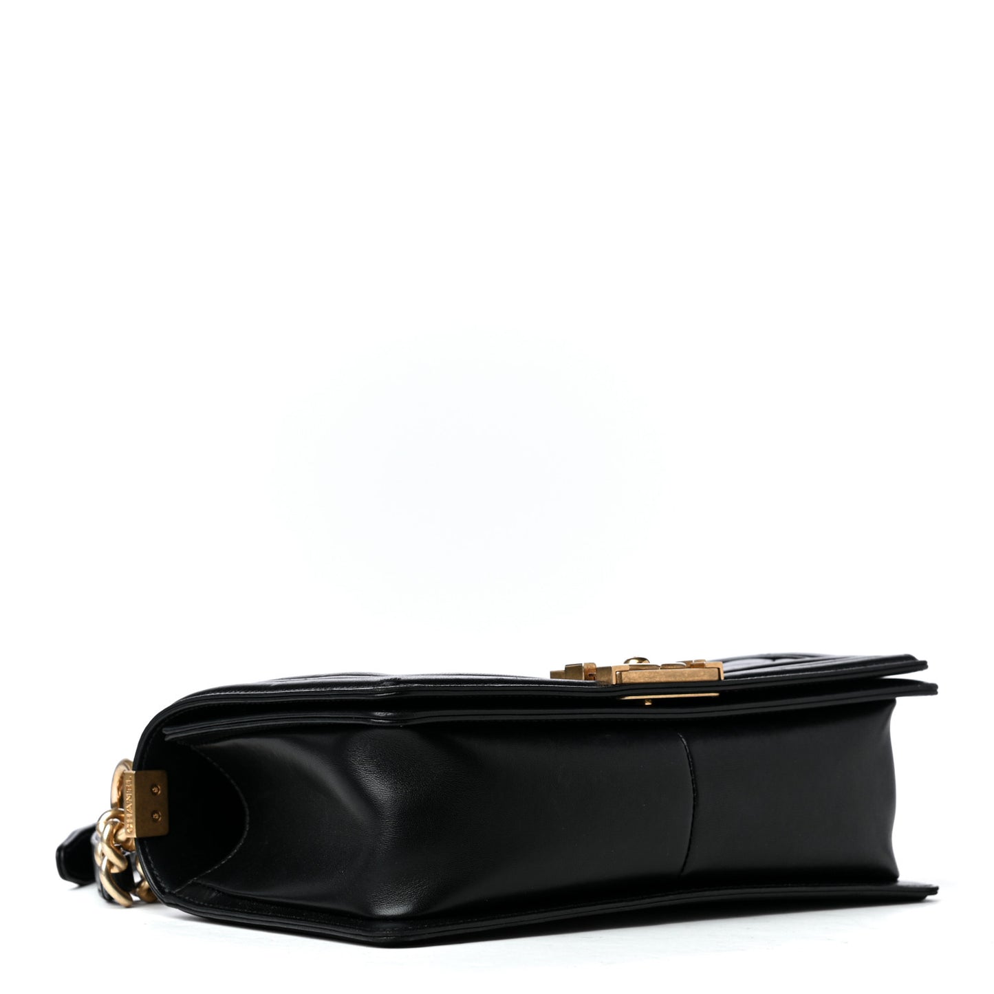 Lambskin Quilted Medium Boy Flap Black