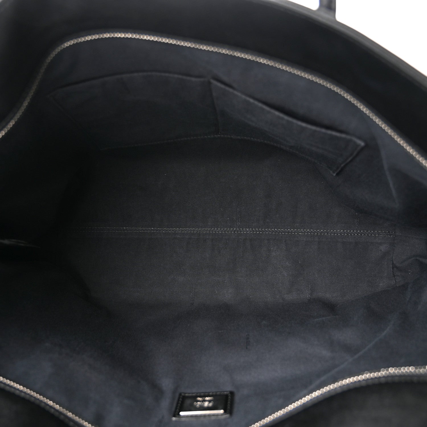 Fendi Vitello Liberty Lucido Metal Monster Eyes Medium Roll Tote Black 5 of 10