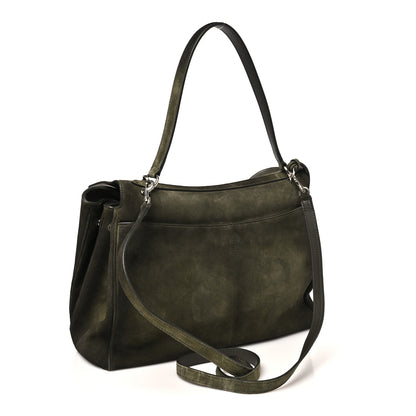 Balenciaga Waxed Suede Calfskin Medium Rodeo Top Handle Handbag Khaki 2 of 8