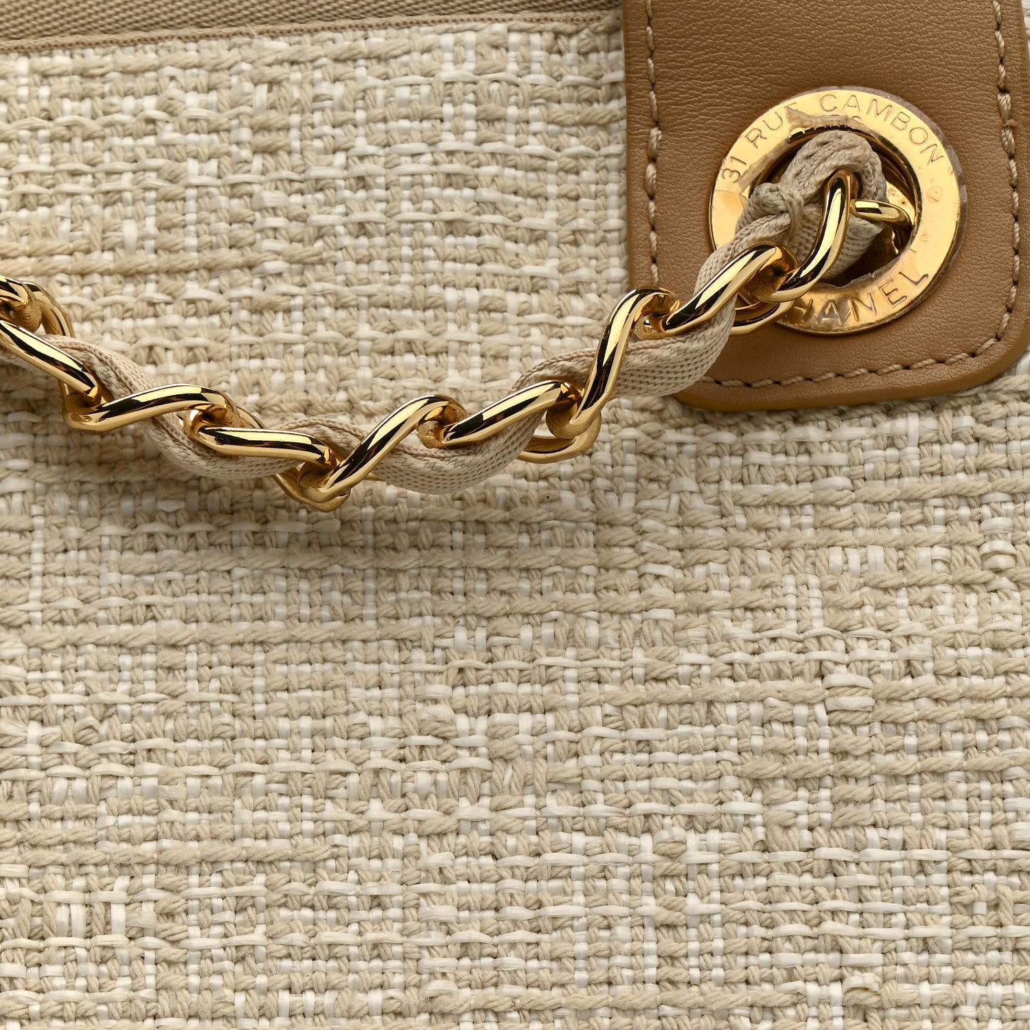 Chanel Canvas Medium Deauville Tote Light Beige 14 of 14