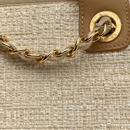 Chanel Canvas Medium Deauville Tote Light Beige 14 of 14