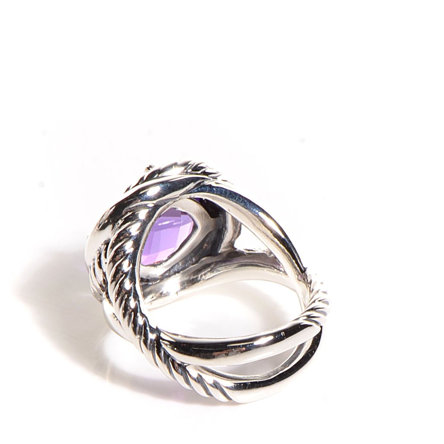 David Yurman Sterling Silver Amethyst 11mm Infinity Ring 53 6.5 3 of 5