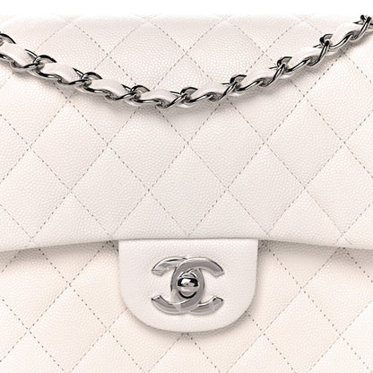 Chanel Caviar Quilted Medium Double Flap White 12 of 13