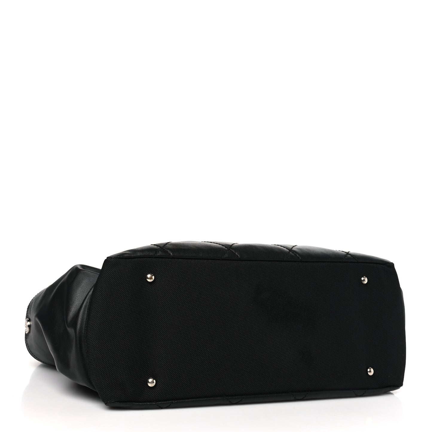 Coated Canvas Quilted Large Paris Biarritz Tote Black