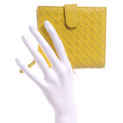 Bottega Veneta Nappa Intrecciato French Compact Wallet Yellow 2 of 8