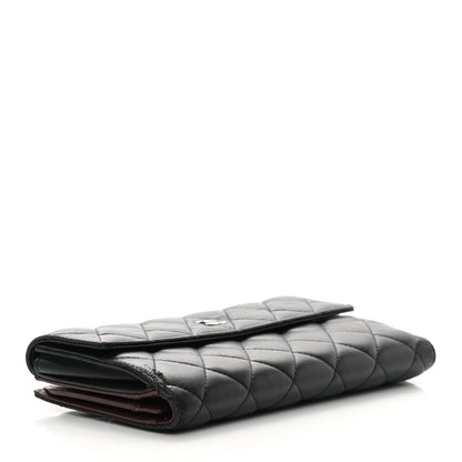 Chanel Lambskin Quilted Long Flap Wallet Black 4 of 19