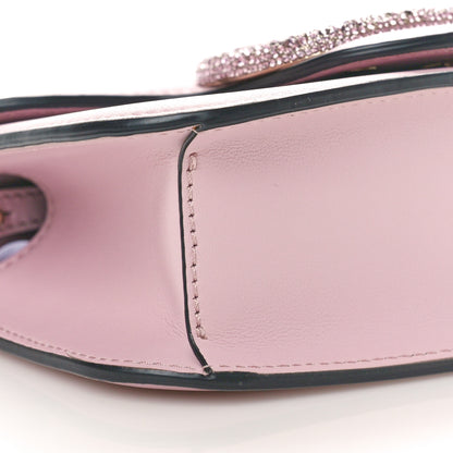 Valentino Garavani Calfskin Crystal Vlogo Small Loco Shoulder Bag Rose Cannelle 8 of 9