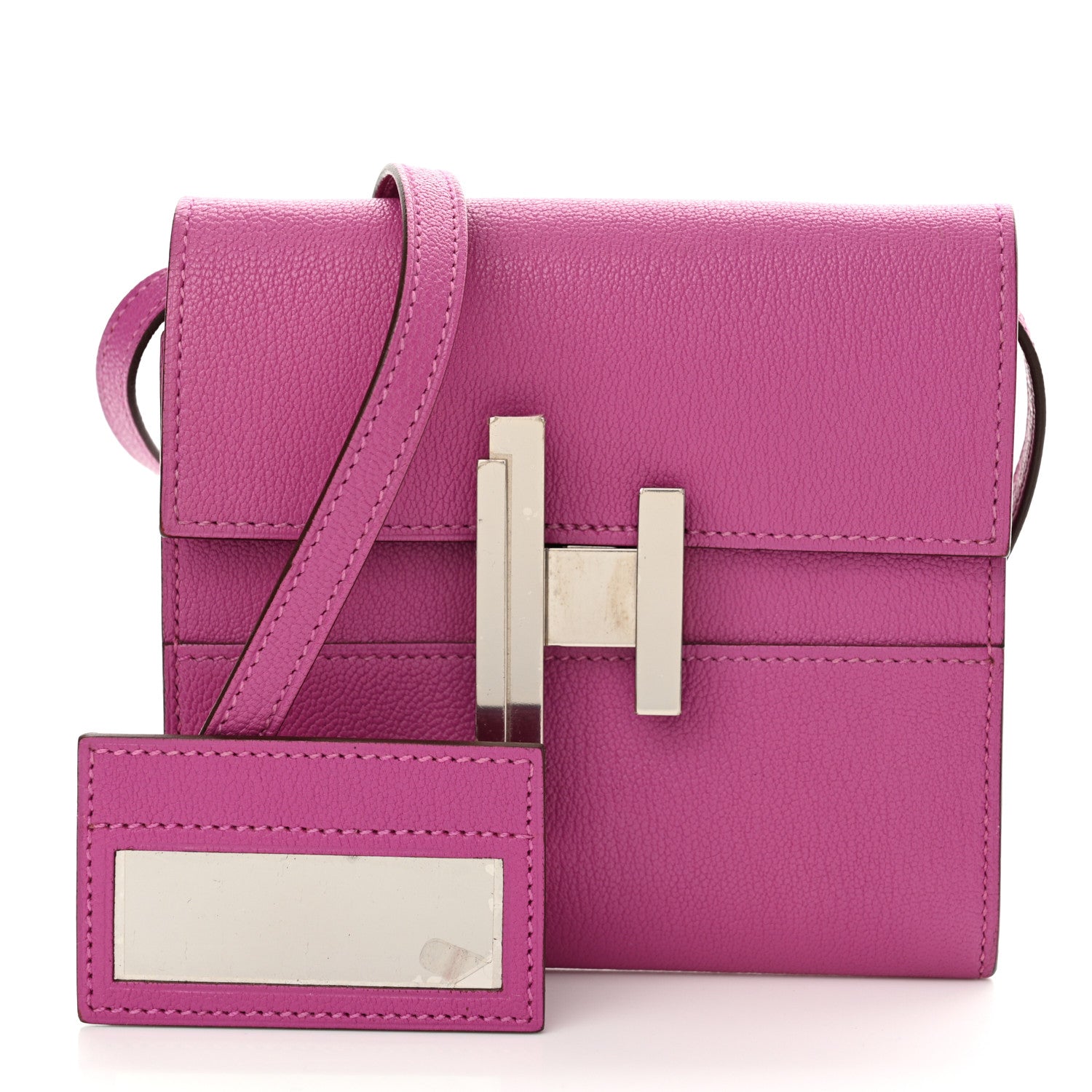 Hermes Chevre Mysore Mini Cinhetic Wallet Rose Pourpre 3 of 11