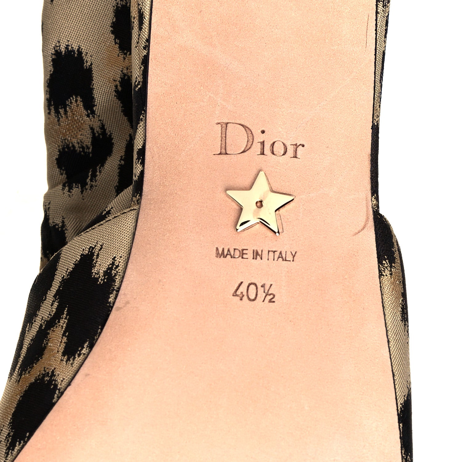 Christian Dior Nylon Leopard Print Mizza Slingback Pumps 40.5 Beige Multicolor 6 of 9