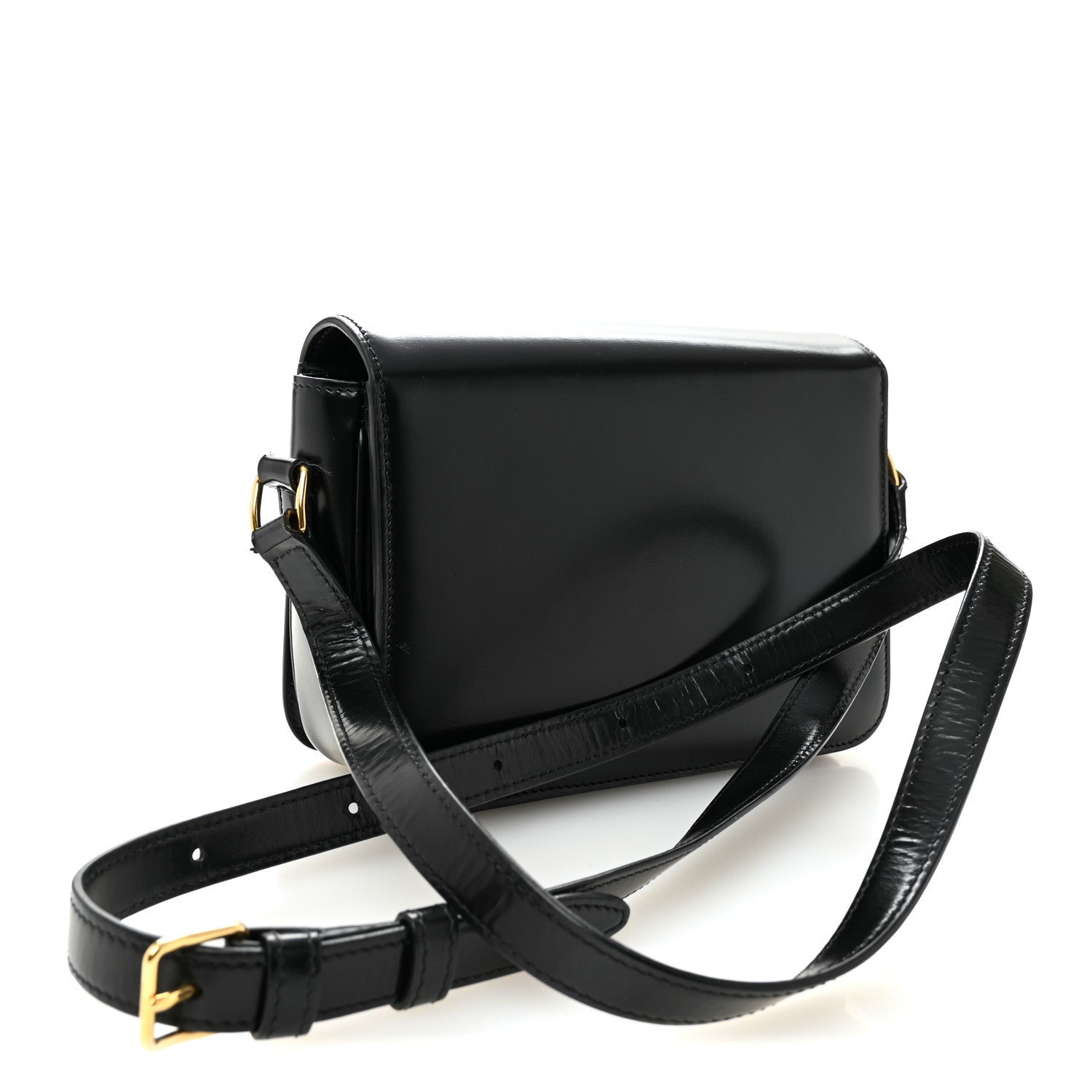 Celine Shiny Calfskin Teen Triomphe Black 3 of 10