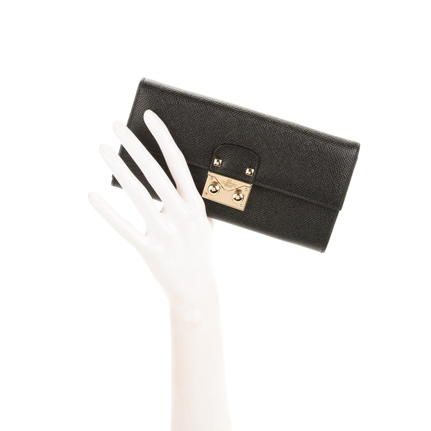 Calfskin Continental Flap Wallet Black