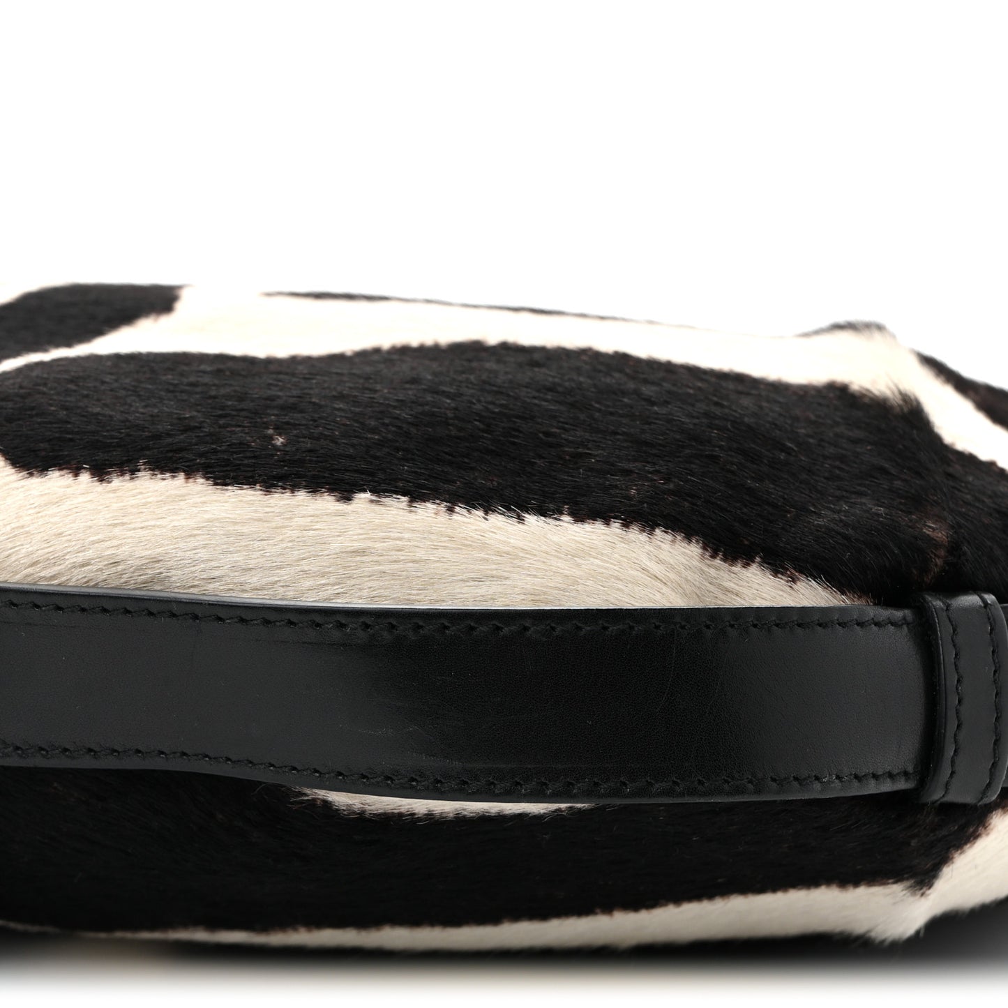 Pony Hair Zebra Horn Mombasa Hobo Black White