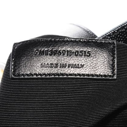 Saint Laurent Grain De Poudre Matelasse Chevron Monogram Shopping Bag Black 9 of 11