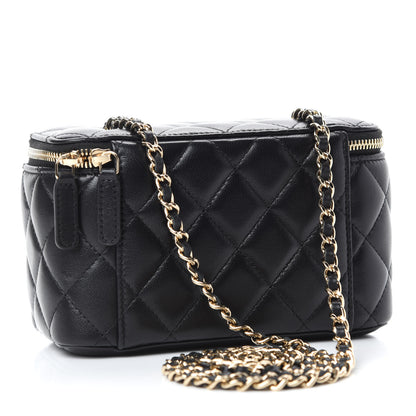 Chanel Lambskin Quilted Small Vanity Case With Chain Black 3 of 10