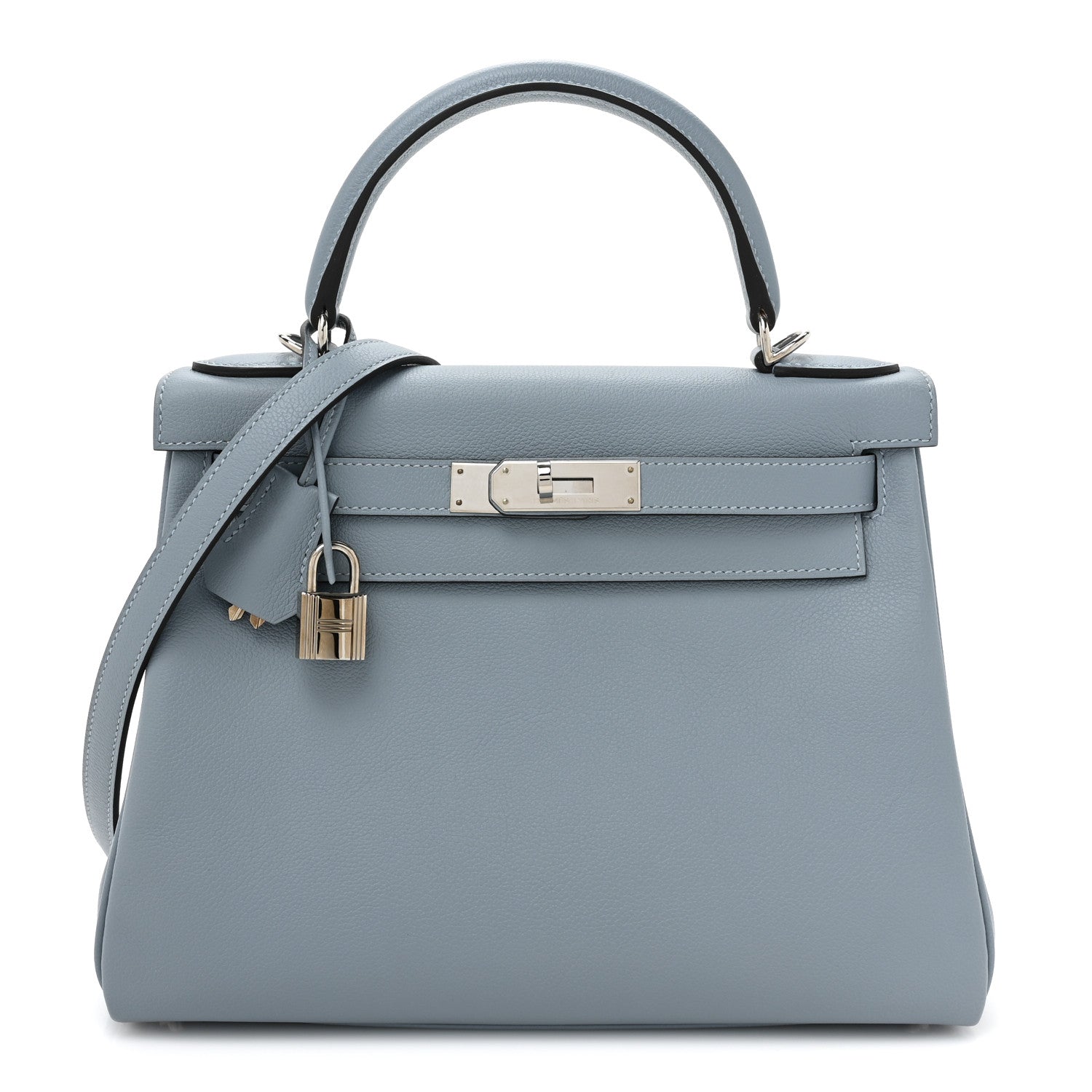 Hermes Evercolor Kelly Retourne 28 Bleu Lin 1 of 11