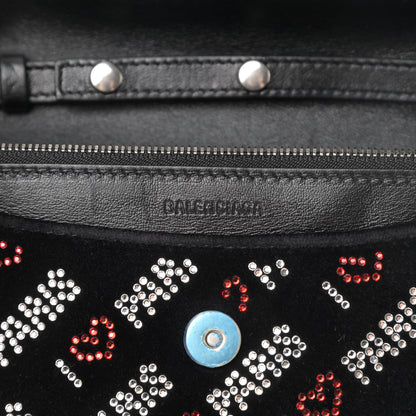 Balenciaga Velvet Crystal I Love Paris BB Wallet On Chain Black 6 of 12