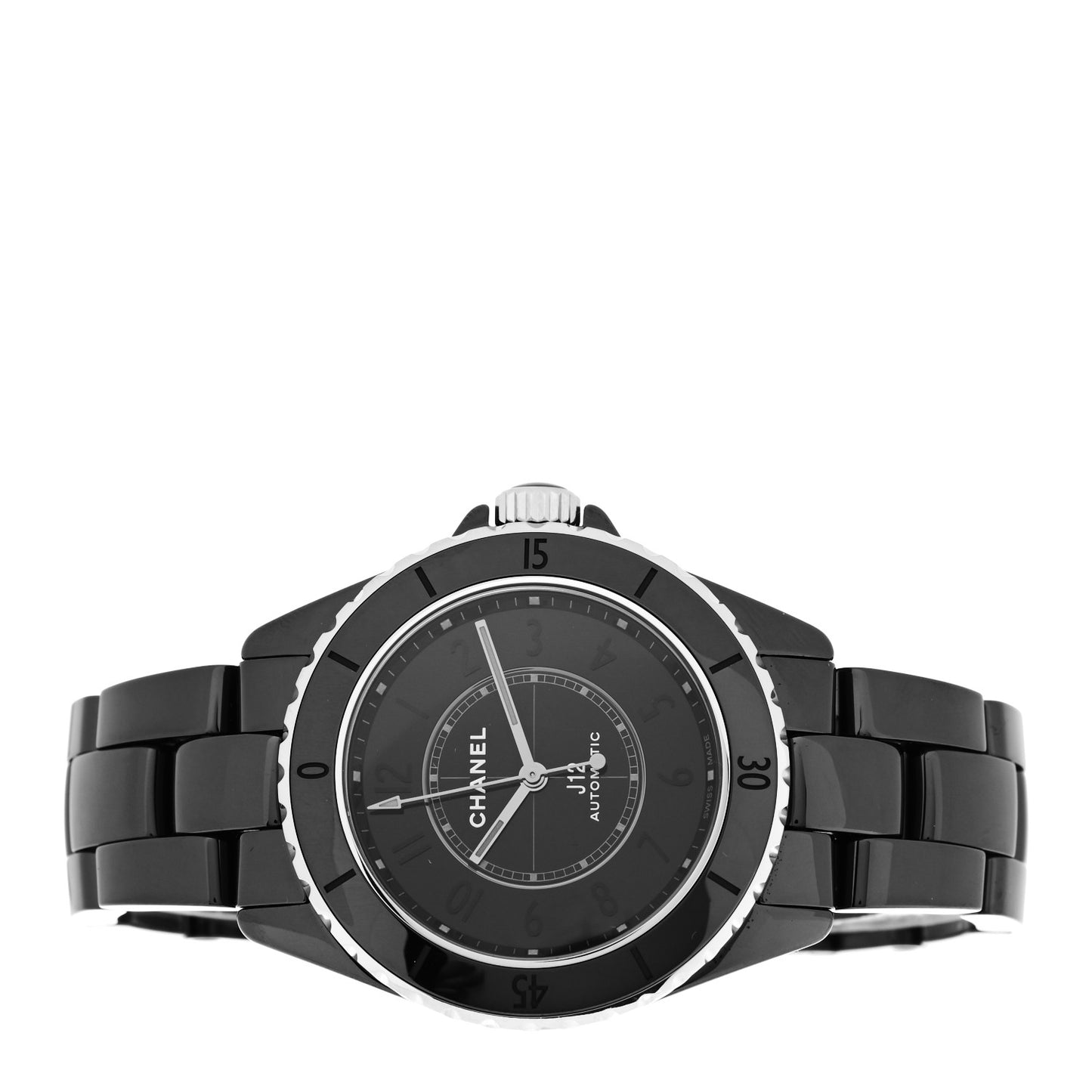 Stainless Steel Ceramic 38mm J12 Phantom Automatic Watch Black