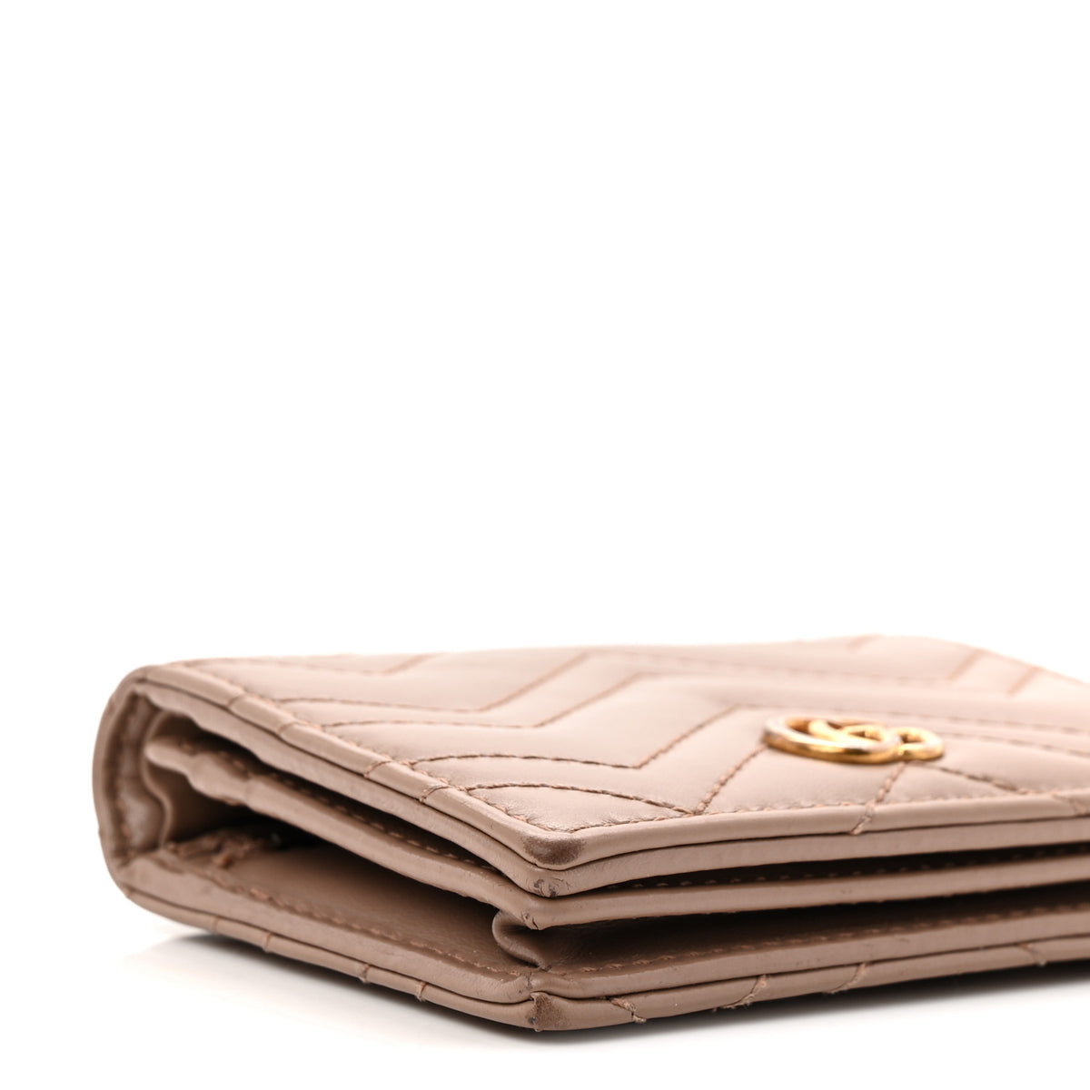 Calfskin Matelasse GG Marmont Card Case Wallet Porcelain Rose