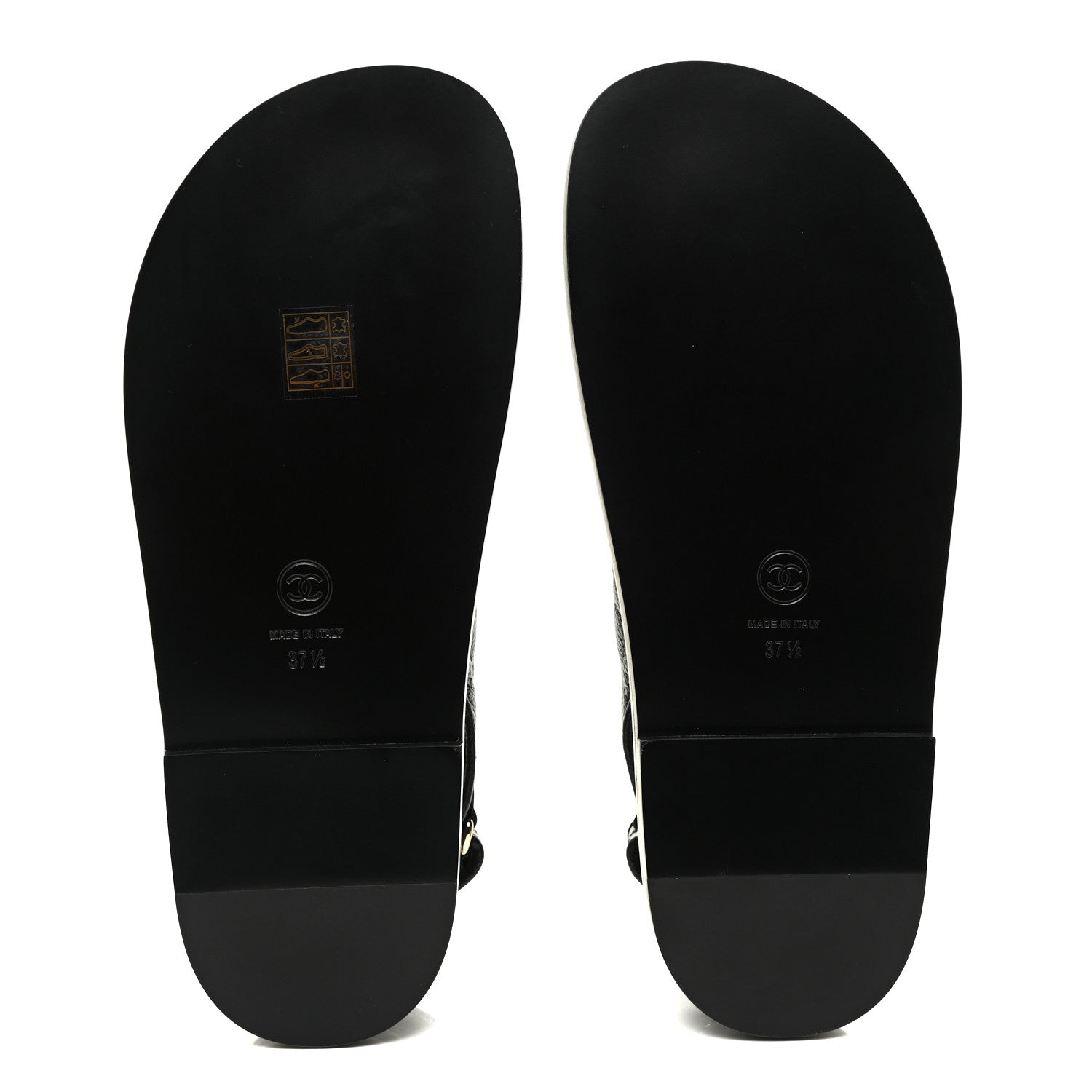 Chanel Grained Calfskin Velcro Dad Sandals 37.5 Black 5 of 8