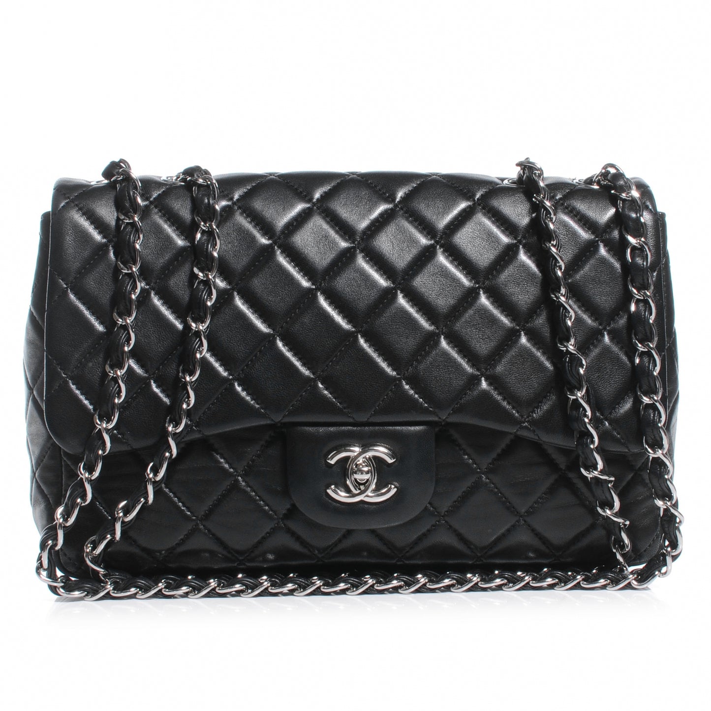 Lambskin Jumbo Single Flap Black