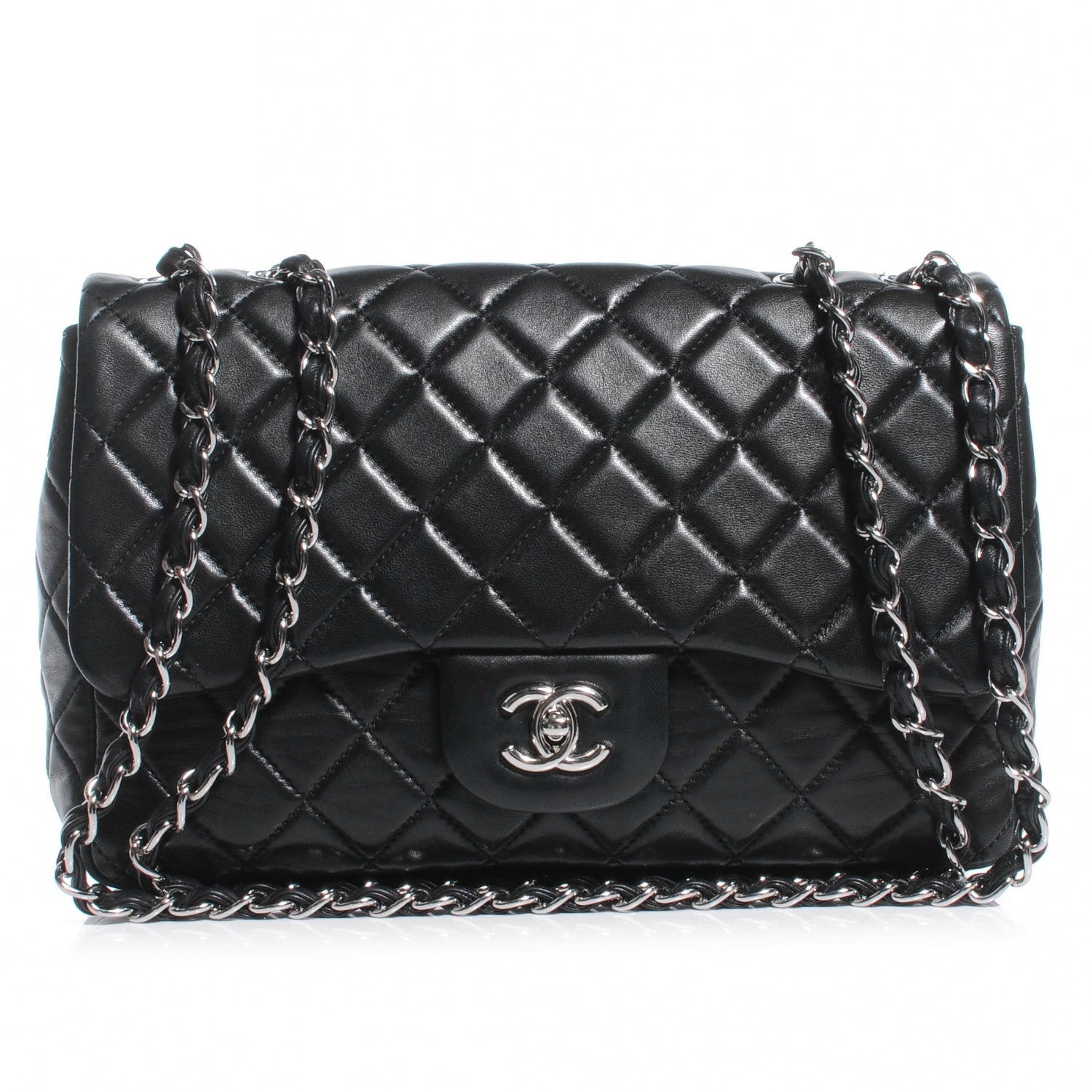 Chanel Lambskin Jumbo Single Flap Black 1 of 8