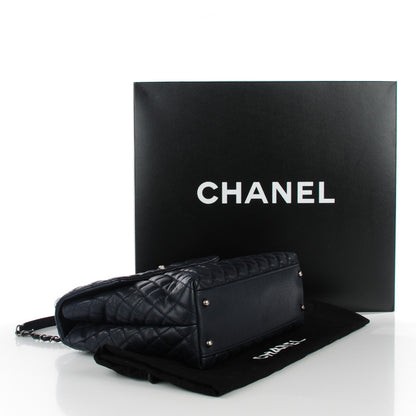 Chanel Caviar Quilted Large Coco Handle Flap Navy Blue 4 of 8