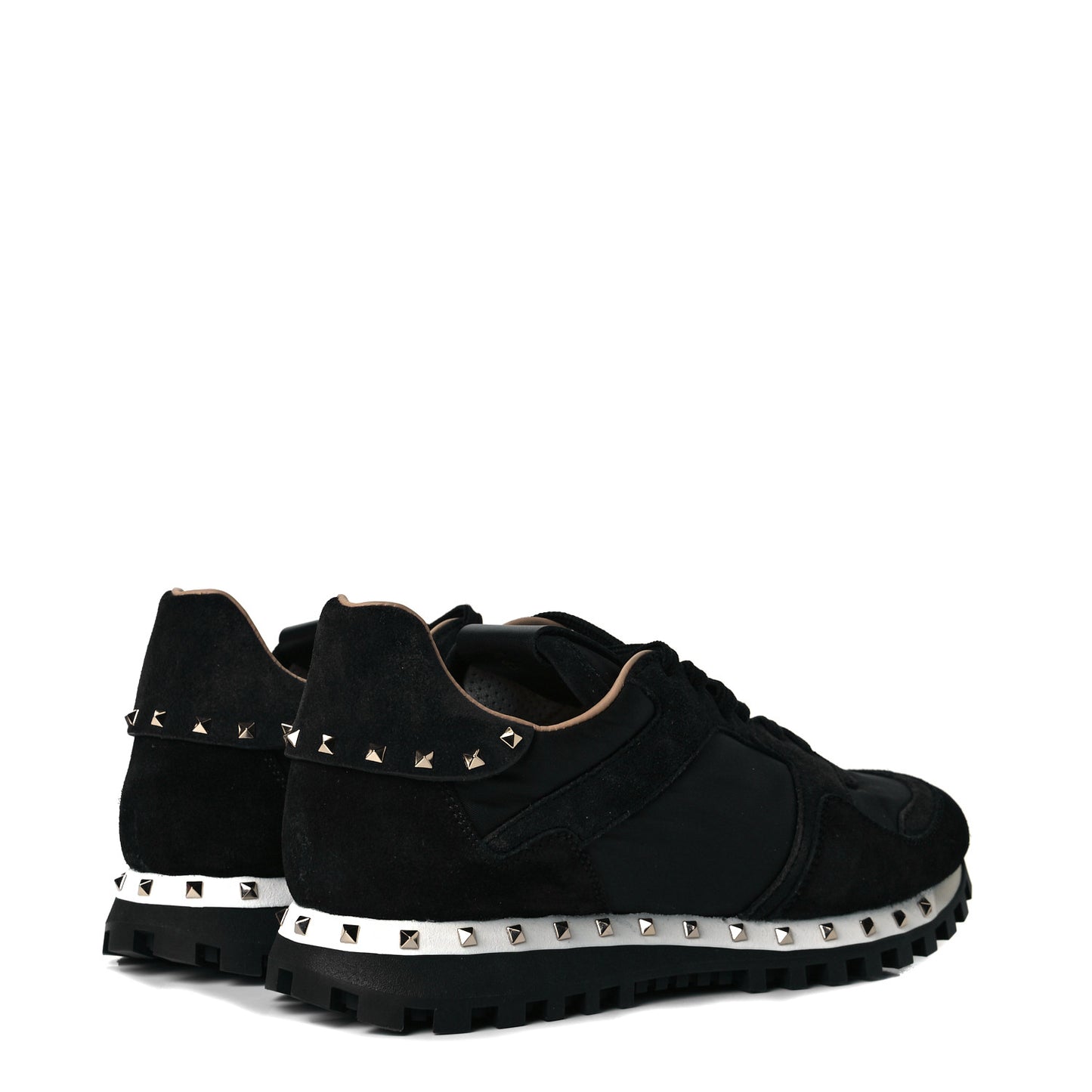 Suede Nylon Camouflage Womens Soul Rockstud Sneakers 39.5 Black