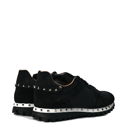 Valentino Garavani Suede Nylon Camouflage Womens Soul Rockstud Sneakers 39.5 Black 4 of 8