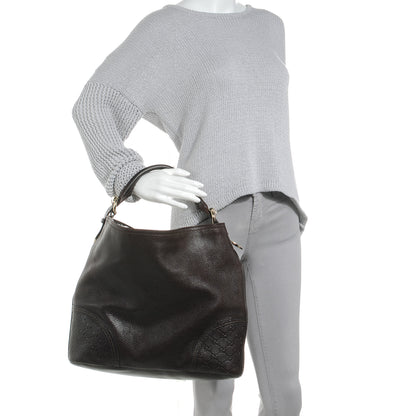 Gucci Leather Guccissima Trim Large Signoria Hobo Dark Brown 2 of 7