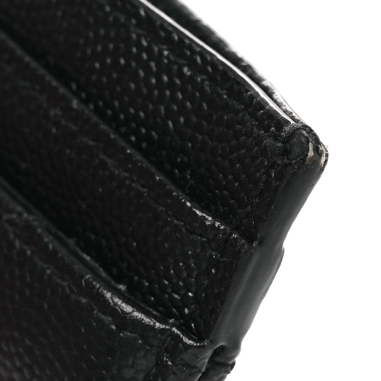 Grain De Poudre Matelasse Chevron Monogram Credit Card Case Black