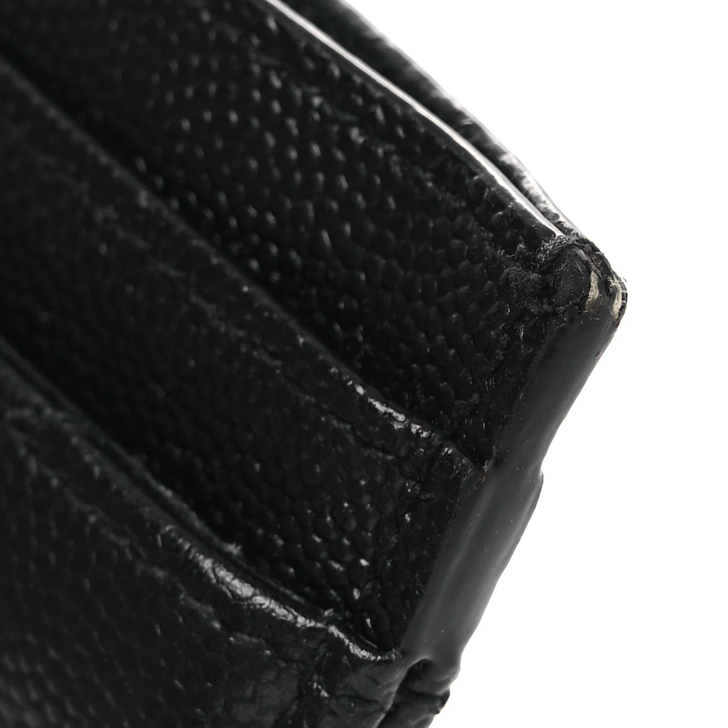 Saint Laurent Grain De Poudre Matelasse Chevron Monogram Credit Card Case Black 9 of 10