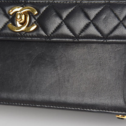 Chanel Lambskin Quilted Shoulder Flap Bag Black 25 of 34