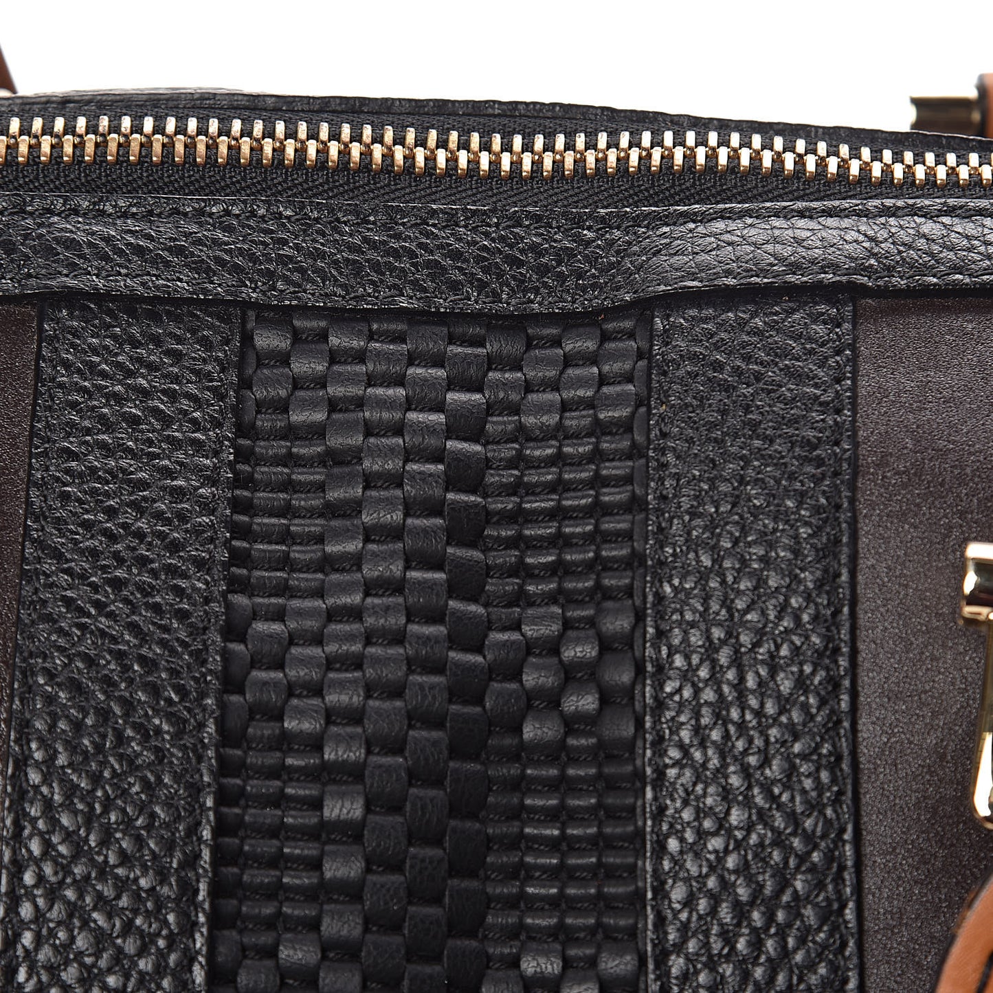Calfskin Raffia Prorsum Bowling Black Brown