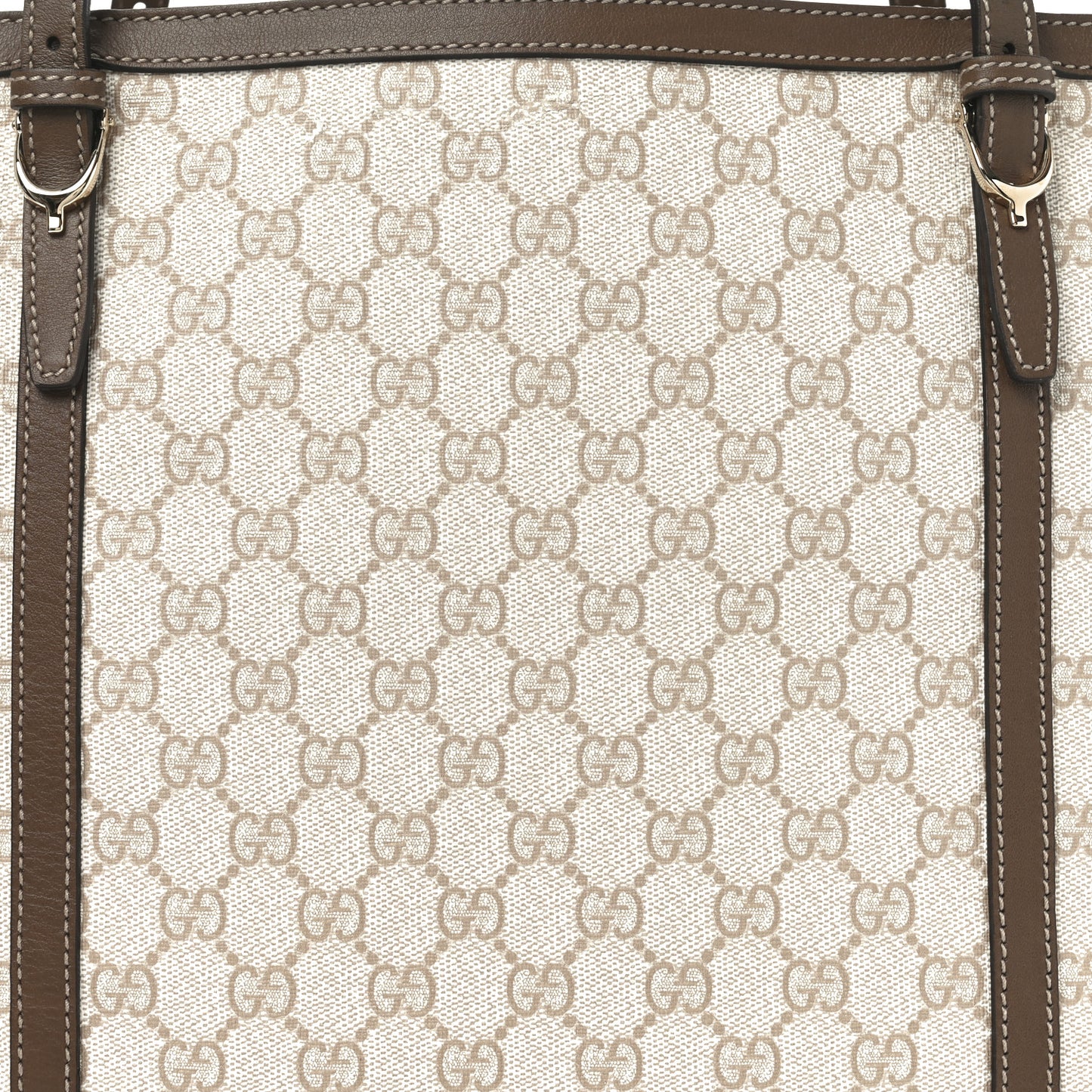 GG Supreme Monogram Calfskin Medium Nice Tote New Mystic White Beige Brown