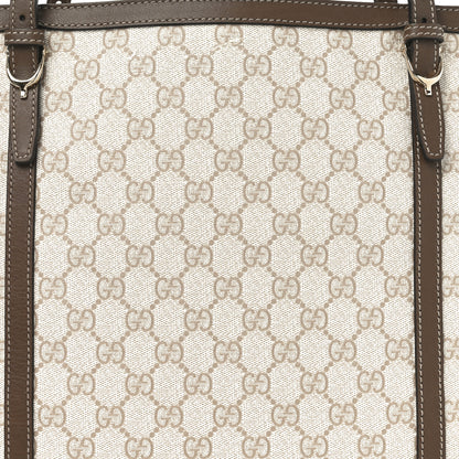 Gucci GG Supreme Monogram Calfskin Medium Nice Tote New Mystic White Beige Brown 8 of 10