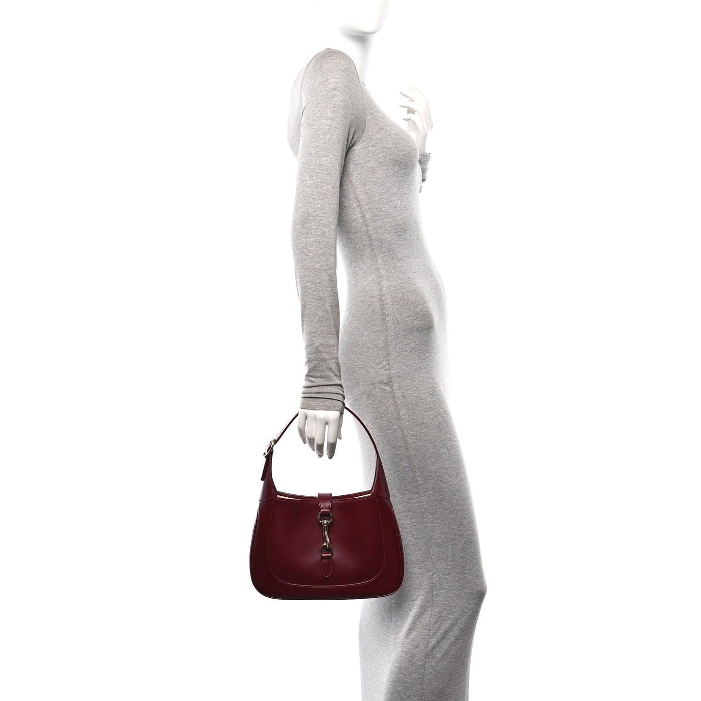 Ancora Calfskin Small Jackie Shoulder Bag Rosso