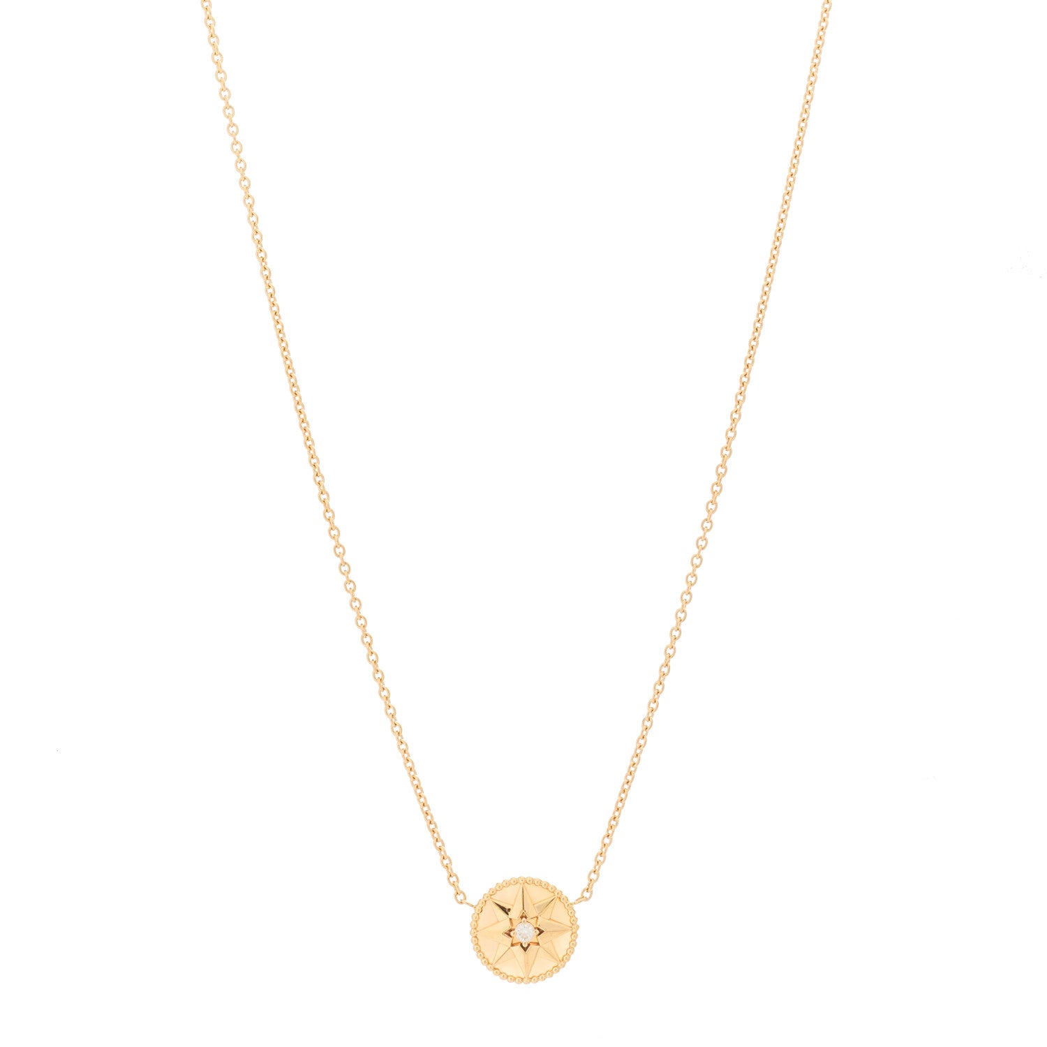Christian Dior 18K Rose Gold Diamond Pink Opal Rose Des Vents Necklace 1 of 6