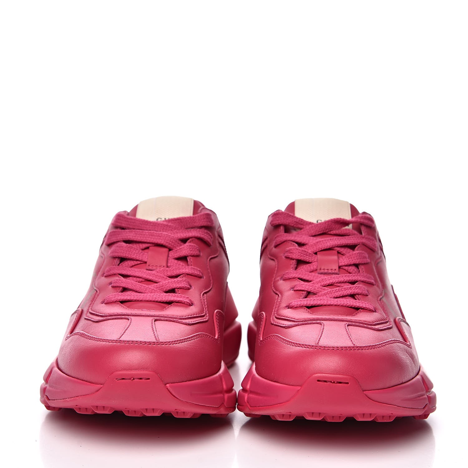 Gucci Calfskin Logo Womens Rhyton Sneakers 37.5 Box Pink 2 of 9