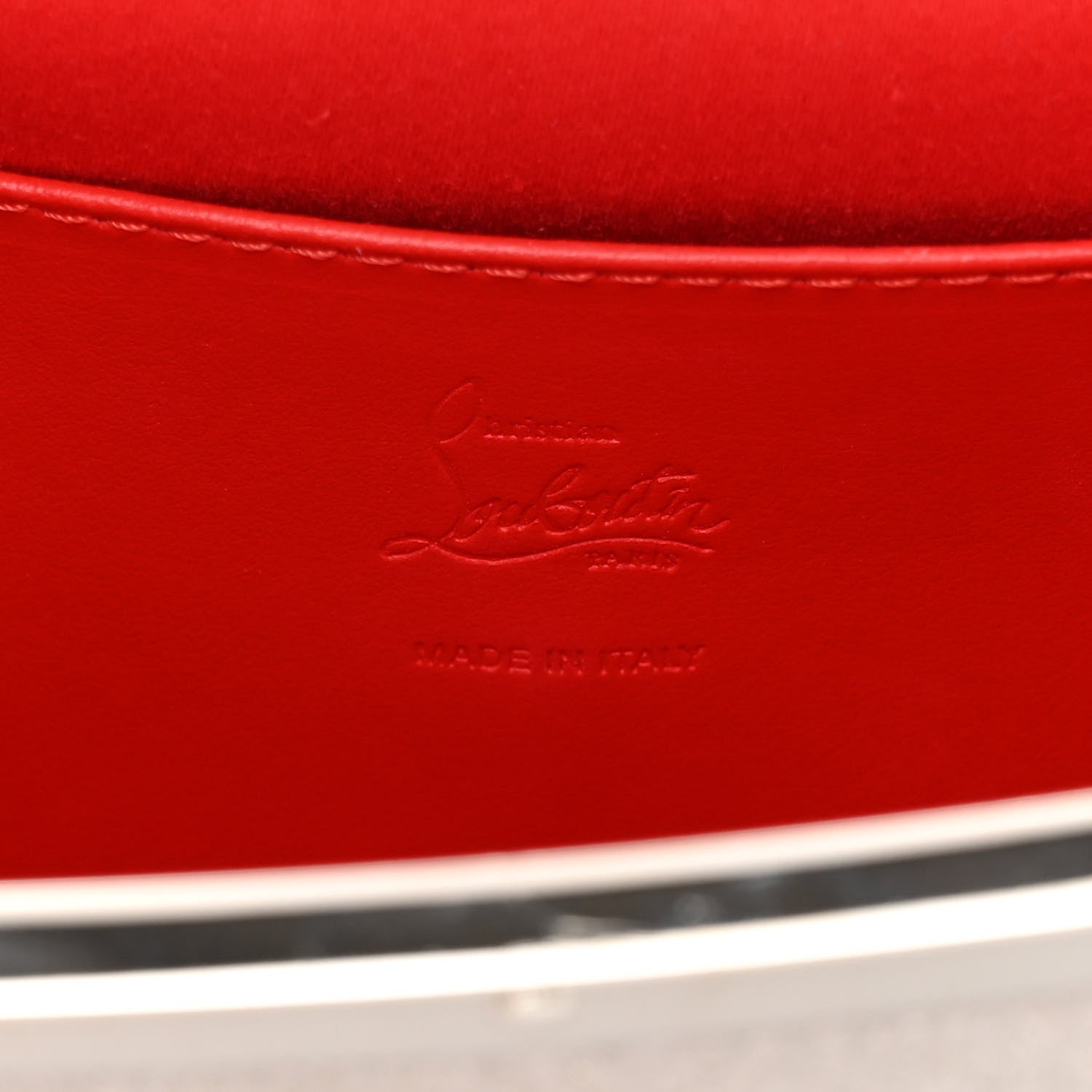 Christian Louboutin Glitter Palmette Clutch Silver 6 of 10