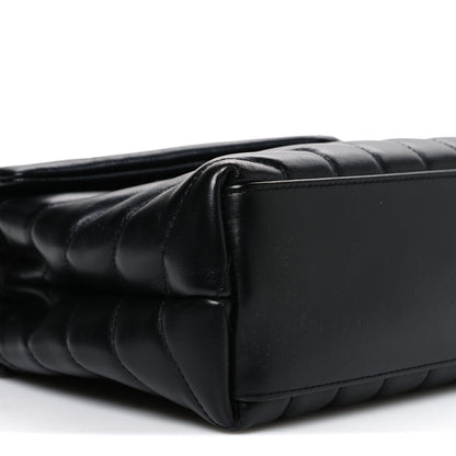 Saint Laurent Calfskin Y Quilted Monogram Small Loulou Chain Satchel Black 9 of 11
