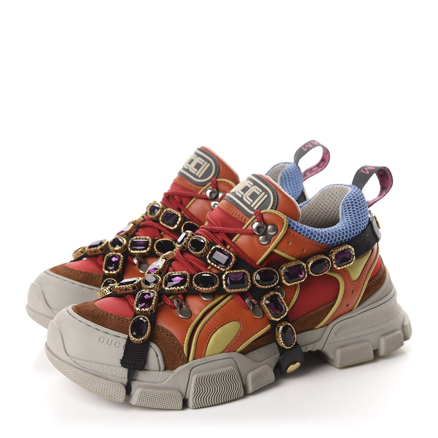 X SEGA Technical Canvas Calfskin Removable Crystals Mens Flashtrek Sneakers 7 Multicolor
