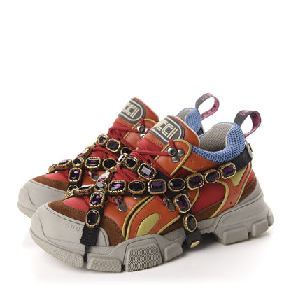 Gucci X SEGA Technical Canvas Calfskin Removable Crystals Mens Flashtrek Sneakers 7 Multicolor 3 of 13
