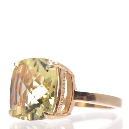 Tiffany 18K Yellow Gold Citrine Sparklers Cocktail Ring 53 6.25 3 of 7