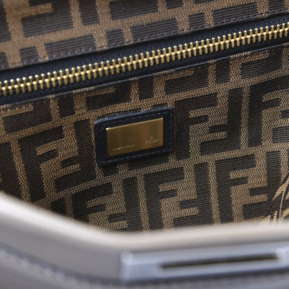 Fendi Goatskin Zucca Large Peekaboo Iconic Satchel Taupe Tobacco Moro 7 of 8