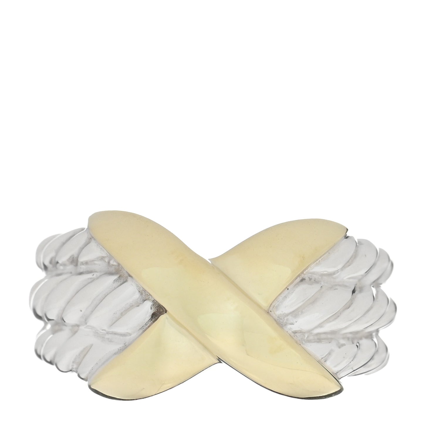 DAVID YURMAN Sterling Silver 14k Yellow Gold X Triple Row Ring 7
