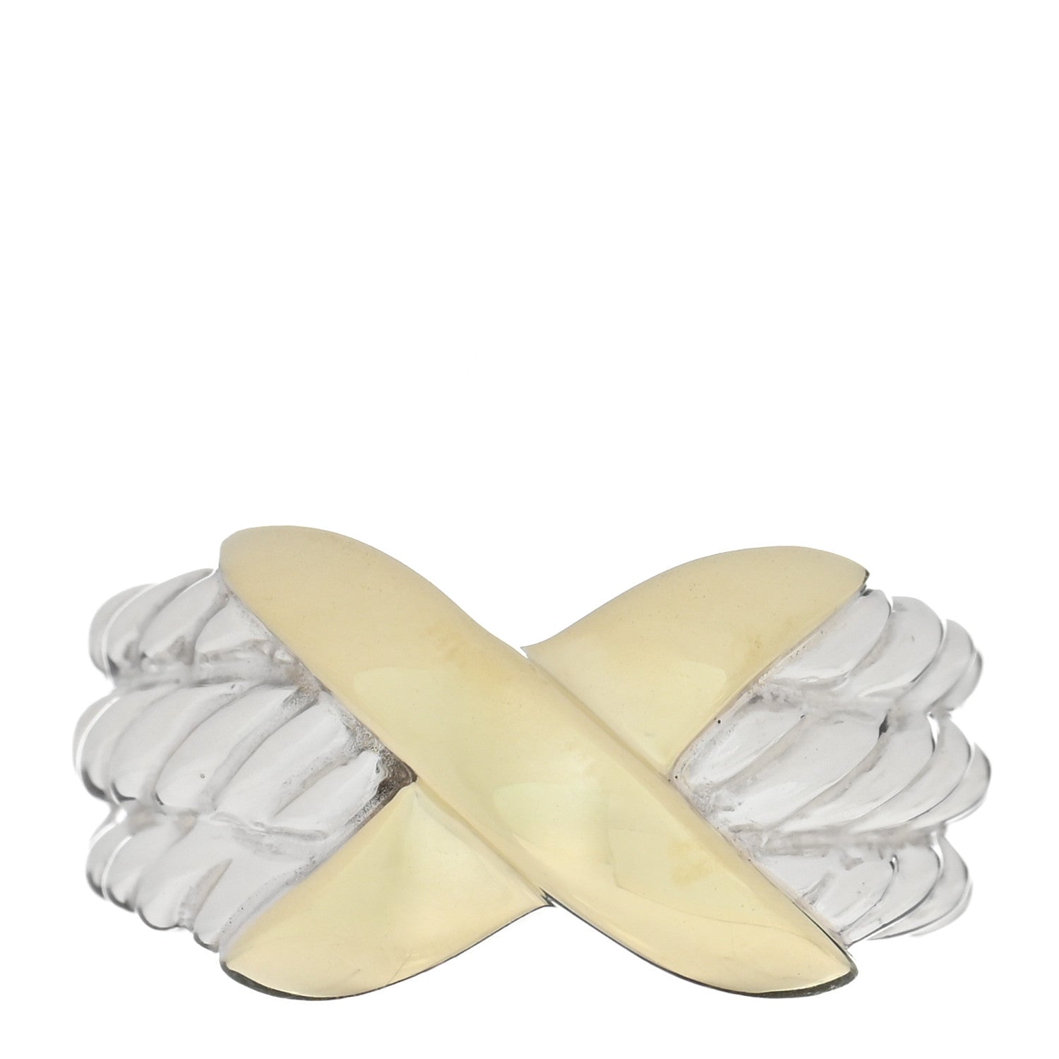 David Yurman DAVID YURMAN Sterling Silver 14k Yellow Gold X Triple Row Ring 7 1 of 4
