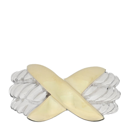 David Yurman DAVID YURMAN Sterling Silver 14k Yellow Gold X Triple Row Ring 7 1 of 4
