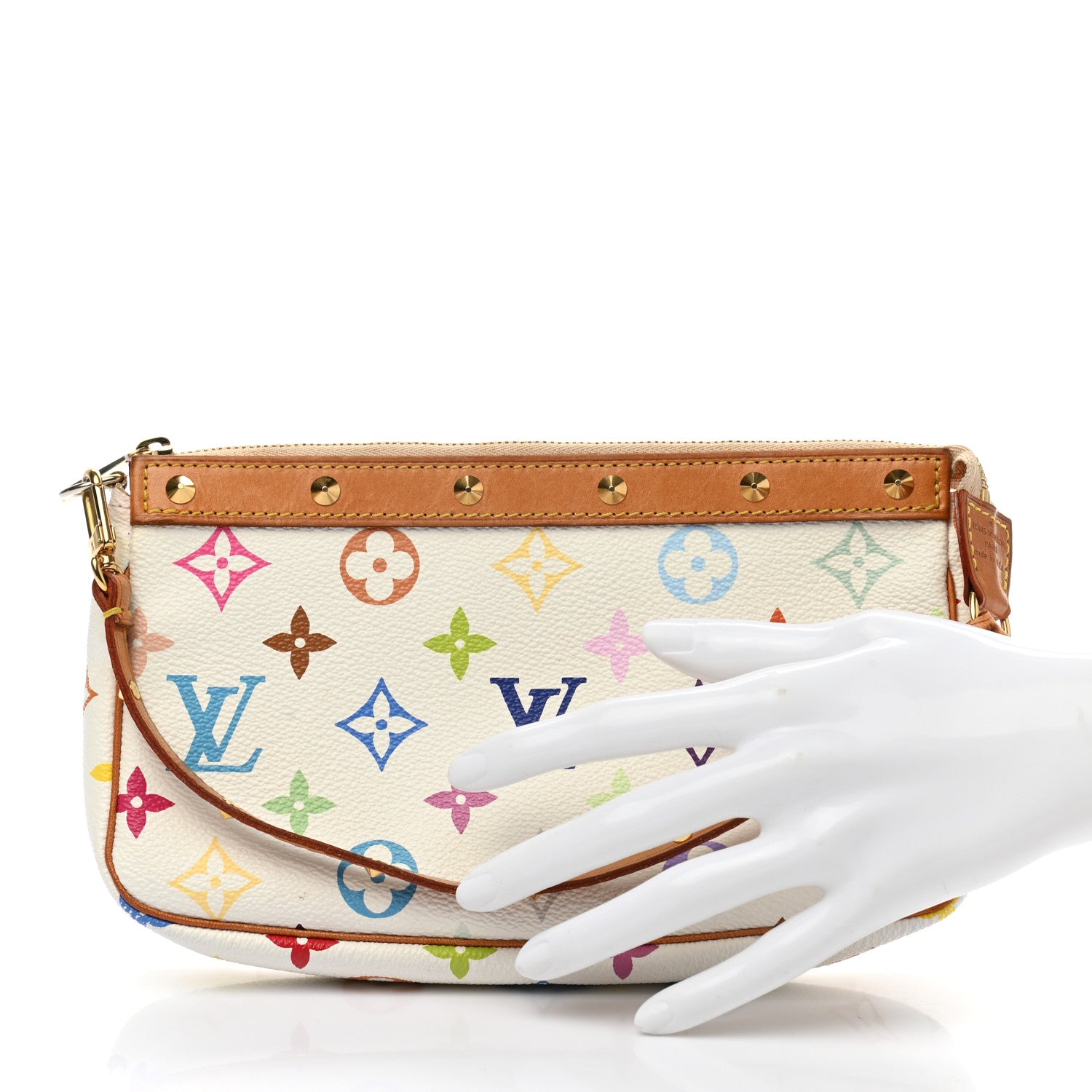 Louis Vuitton Monogram Multicolor Pochette Accessories White 2 of 10
