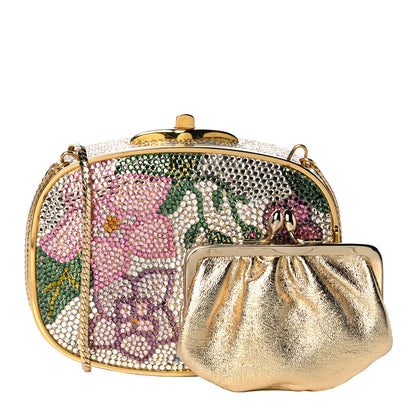 Judith Leiber Swarovski Crystal Floral Miniaudiere Clutch 1 of 21