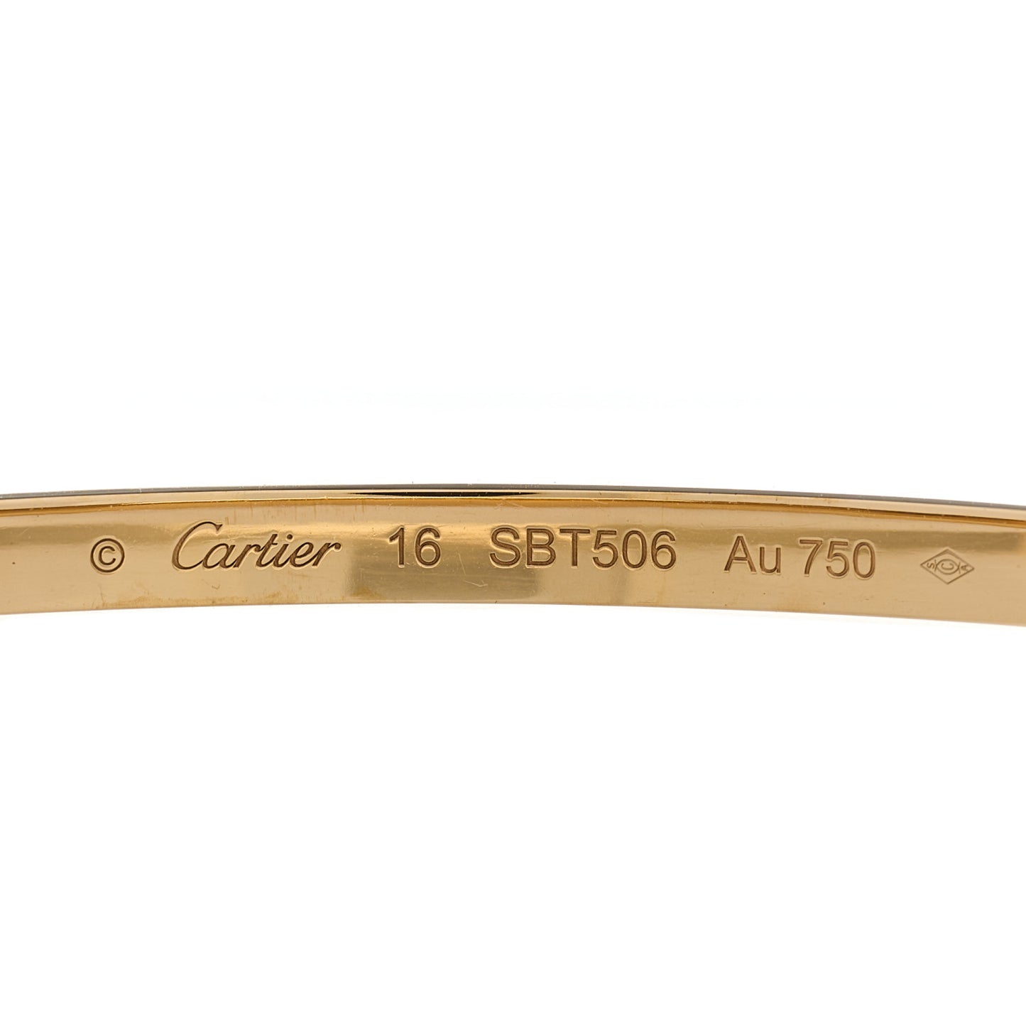18K Yellow Gold Small LOVE Bracelet 16